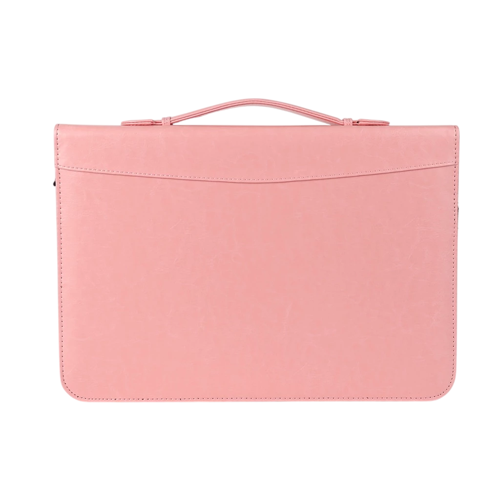 KomodoPH Pink with Handle Leather Document Bag - Image 2